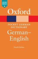 Pocket Oxford German dictionary