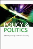 Policy and politics