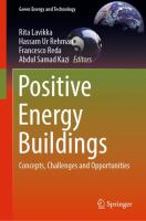 Positive Energy Buildings Concepts, Challenges and Opportunities /