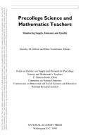 Pre-college science and mathematics teachers monitoring supply, demand, and quality /