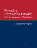 Preventing psychological disorders in service members and their families an assessment of programs /