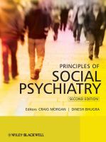 Principles of social psychiatry