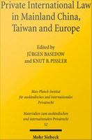 Private international law in mainland China, Taiwan and Europe