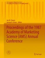 Proceedings of the 1987 Academy of Marketing Science (AMS) Annual Conference