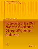 Proceedings of the 1991 Academy of Marketing Science (AMS) Annual Conference