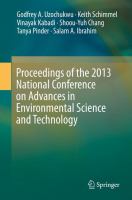 Proceedings of the 2013 National Conference on Advances in Environmental Science and Technology