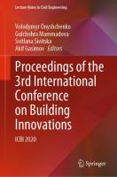 Proceedings of the 3rd International Conference on Building Innovations ICBI 2020 /