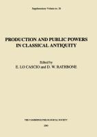 Production and public powers in classical antiquity /