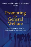 Promoting the general welfare : new perspectives on government performance /