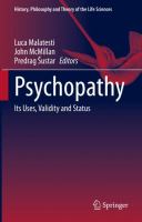 Psychopathy Its Uses, Validity and Status /