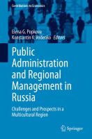 Public Administration and Regional Management in Russia Challenges and Prospects in a Multicultural Region /