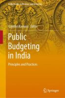 Public Budgeting in India Principles and Practices /