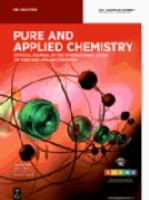 Pure and applied chemistry