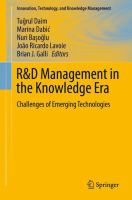 R&D Management in the Knowledge Era Challenges of Emerging Technologies /