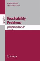 Reachability Problems Third International Workshop, RP 2009, Palaiseau, France, September 23-25, 2009, Proceedings /