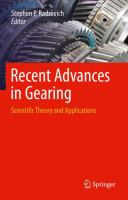 Recent Advances in Gearing Scientific Theory and Applications /
