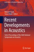 Recent Developments in Acoustics Select Proceedings of the 46th National Symposium on Acoustics /