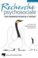 Recherche psychosociale : pour harmoniser recherche et pratique /