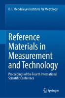 Reference Materials in Measurement and Technology Proceedings of the Fourth International Scientific Conference /