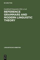 Reference grammars and modern linguistic theory