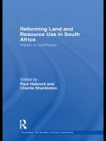 Reforming land and resource use in South Africa impact on livelihoods /