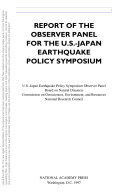 Report of the Observer Panel for the U.S.-Japan Earthquake Policy Symposium