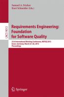 Requirements Engineering: Foundation for Software Quality 21st International Working Conference, REFSQ 2015, Essen, Germany, March 23-26, 2015. Proceedings /