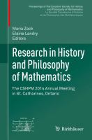 Research in History and Philosophy of Mathematics The CSHPM 2014 Annual Meeting in St. Catharines, Ontario /