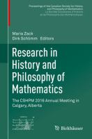 Research in History and Philosophy of Mathematics The CSHPM 2016 Annual Meeting in Calgary, Alberta /