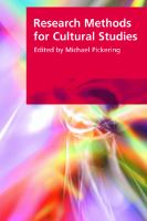 Research methods for cultural studies /