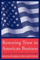 Restoring trust in American business