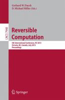 Reversible computation 5th International Conference : RC 2013, Victoria, BC, Canada, July 4-5, 2013 : proceedings /