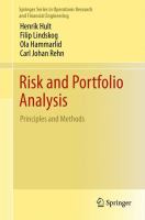Risk and portfolio analysis principles and methods /
