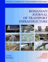 Romanian journal of transport infrastructure