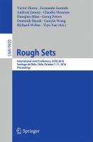 Rough Sets International Joint Conference, IJCRS 2016, Santiago de Chile, Chile, October 7–11, 2016, Proceedings /