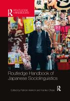 Routledge handbook of Japanese sociolinguistics