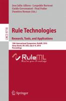 Rule Technologies. Research, Tools, and Applications 10th International Symposium, RuleML 2016, Stony Brook, NY, USA, July 6-9, 2016. Proceedings /