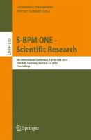 S-BPM ONE -- Scientific Research 6th International Conference, S-BPM ONE 2014, Eichstätt, Germany, April 22-23, 2014, Proceedings /