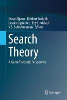 Search Theory A Game Theoretic Perspective /