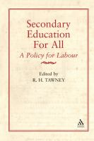 Secondary education for all a policy for labour /