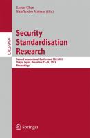 Security Standardisation Research Second International Conference, SSR 2015, Tokyo, Japan, December 15-16, 2015, Proceedings /