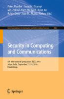 Security in Computing and Communications 4th International Symposium, SSCC 2016, Jaipur, India, September 21-24, 2016, Proceedings /