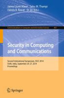 Security in Computing and Communications 7th International Symposium, SSCC 2019, Trivandrum, India, December 18–21, 2019, Revised Selected Papers /