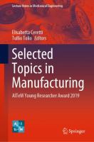Selected Topics in Manufacturing AITeM Young Researcher Award 2019 /