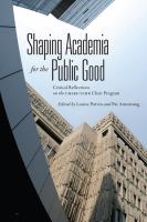 Shaping academia for the public good critical reflections on the CHSRF/CIHR Chairs Program /