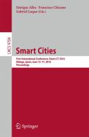 Smart Cities First International Conference, Smart-CT 2016, Málaga, Spain, June 15-17, 2016, Proceedings /