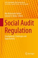 Social Audit Regulation Development, Challenges and Opportunities /