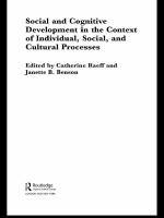 Social and cognitive development in the context of individual, social, and cultural processes