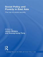Social policy and poverty in East Asia the role of social security /