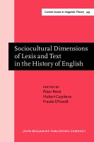 Sociocultural dimensions of lexis and text in the history of English